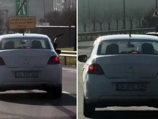 İstanbul trafiğinde "pes" dedirten anlar: Seyir halinde camdan çıkardığı silahı salladı