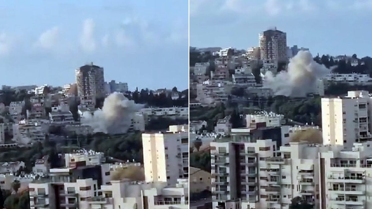 İran'ın İsrail'in Hayfa kentini vurduğu anlar kamerada