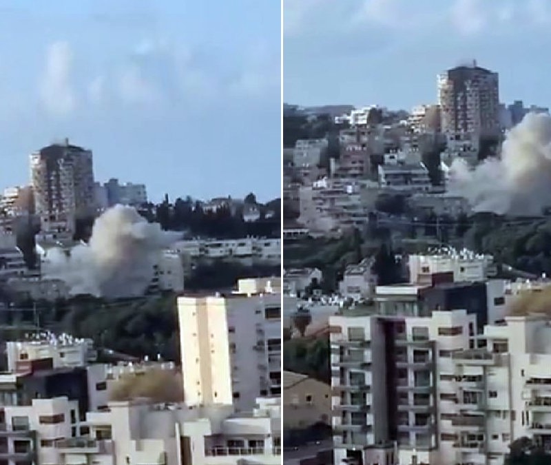 İran'ın İsrail'in Hayfa kentini vurduğu anlar kamerada