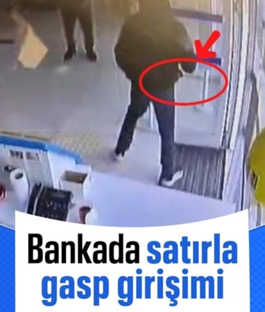Mersin'de bankada satırla gasp girişiminde bulunan zanlı tutuklandı