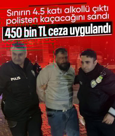 Kayseri'de polisin 'dur' ihtarına uymayan alkollü sürücüye 450 bin TL ceza