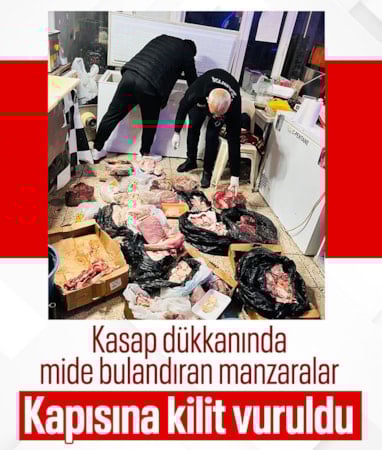 Antalya'da kasap dükkanında mide bulandıran manzaralar: Kapısına kilit vuruldu