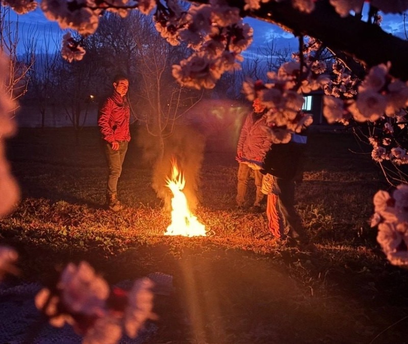 Erzincan’da çiftçiler don nöbetinde