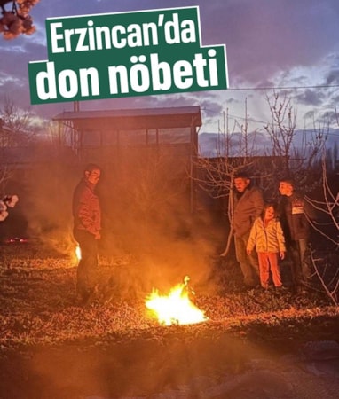 Erzincan’da çiftçiler don nöbetinde