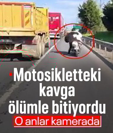 İstanbul'da motosiklet sürücüsü arkadan oturan kadının saçını çekince ölümden döndüler