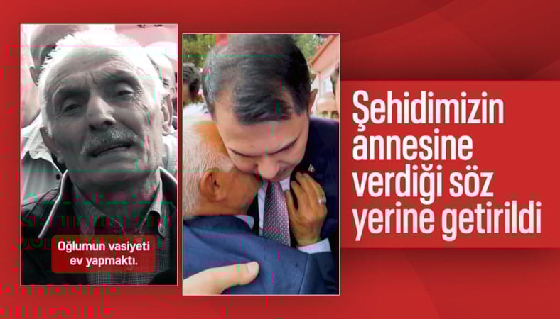 Murat Kurum paylaştı: Şehidimizin annesine verdiği ev sözünü yerine getirdik