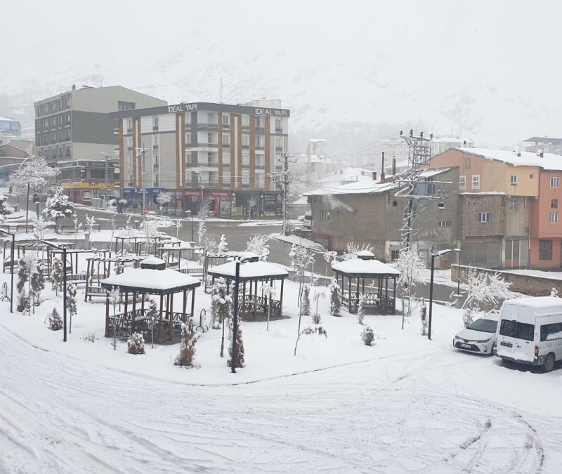 Van güne karla başladı, 93 köy yolu kapalı