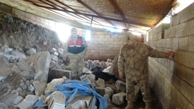 Kilis’te heyelan: Ahır çöktü, onlarca hayvan telef oldu