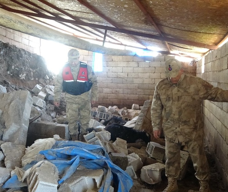 Kilis’te heyelan: Ahır çöktü, onlarca hayvan telef oldu
