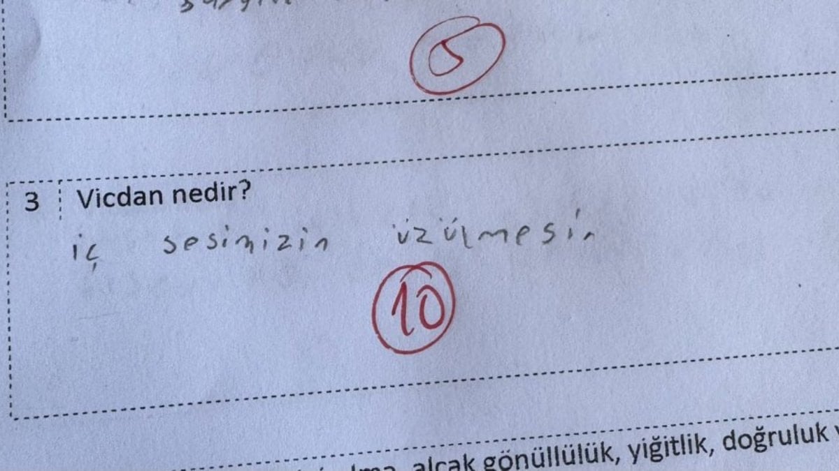 "Vicdan" tanımıyla gündem olan sınav kağıdı