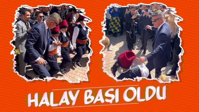 Sadettin Saran çocuklarla halay çekti