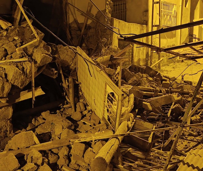 Kayseri’de müstakil evin çökmesi sonrası hasar oluştu