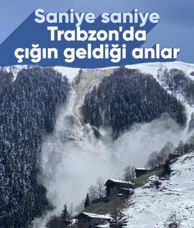 Trabzon'da çığ anı kamerada
