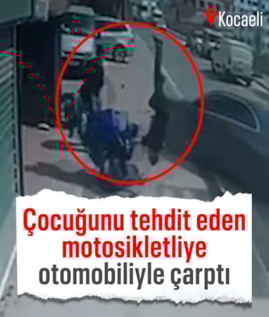 Kocaeli’de dehşet anları: Otomobiliyle motosikletliye çarptı