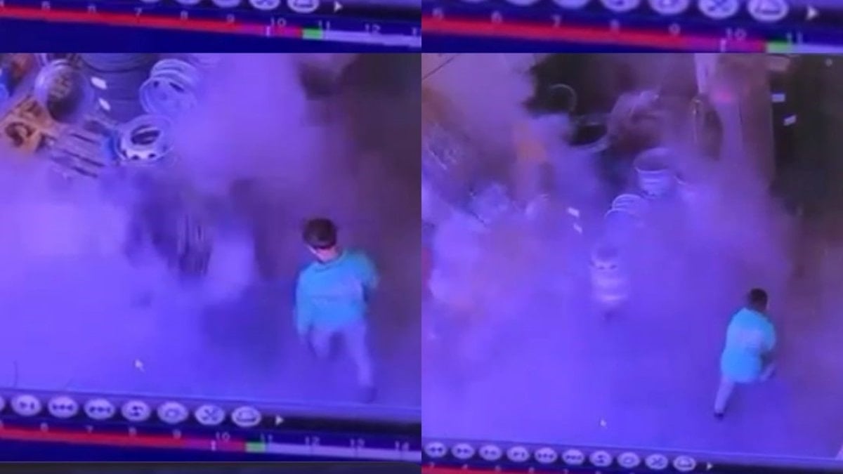 Mersin'de tamirhanede kamyon lastiği bomba gibi patladı