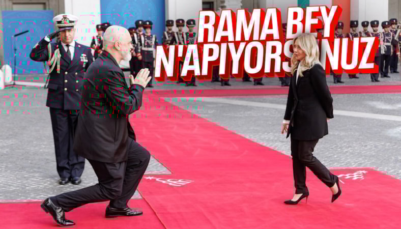 Edi Rama, Meloni'nin karşısında diz çöktü
