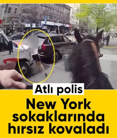 New York’ta film gibi takip: Atlı polis, hırsızı kıskıvrak yakaladı