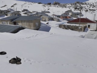 Nisanda kış manzarası: Kışkılı Mahallesi kar altında