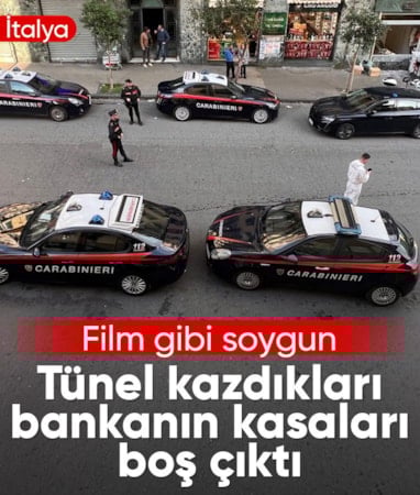İtalya'da film gibi banka soygunu: Rehineler serbest, hırsızlar gizli bir delikten kaçtı