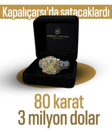 Kapalıçarşı’da yakalanan 80 karatlık kaçak elmas sergileniyor
