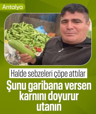 Antalya'da halde çöpe atılan sebzeler tepki çekti
