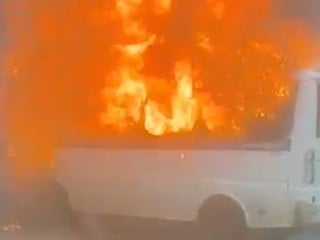 Kırıkkale’de park halindeki minibüste yangın