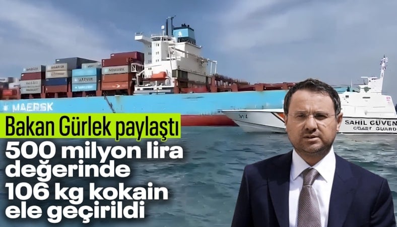 Adalet Bakanı Gürlek:500 milyon liralık kokain ele geçirildi