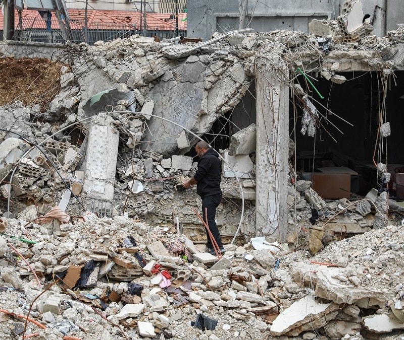 İsrail'in hedef aldığı Lübnan'ın Nebatiye kentinde büyük bir yıkım oluştu