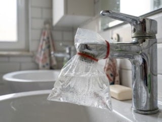 Suyu yavaş akan musluklar için kesin çözüm: Bir poşet bağlamak yetiyor