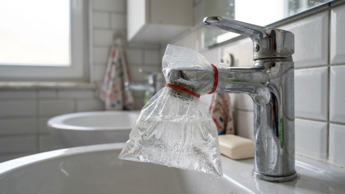 Suyu yavaş akan musluklar için kesin çözüm: Bir poşet bağlamak yetiyor