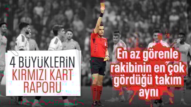 Süper Lig'de 4 büyüklerin kırmızı kart sayıları