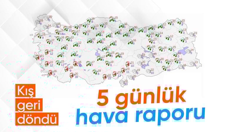 Ülke genelinde yağışlı ve serin günler devam ediyor