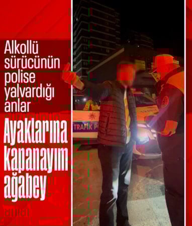 Tekirdağ'da alkollü sürücü polise yalvardı