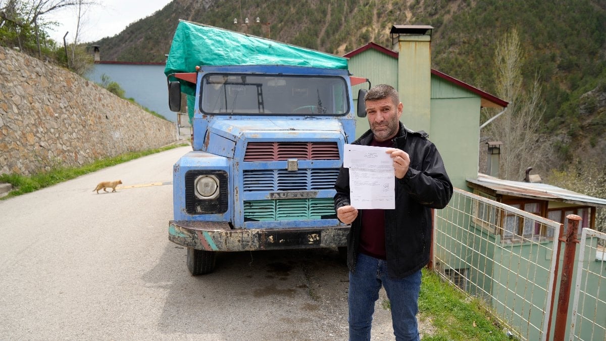 Gümüşhane'de odunluk olarak kullanılan kamyona İstanbul'da ceza