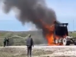 Çankırı'da alevlere teslim olan tır küle döndü