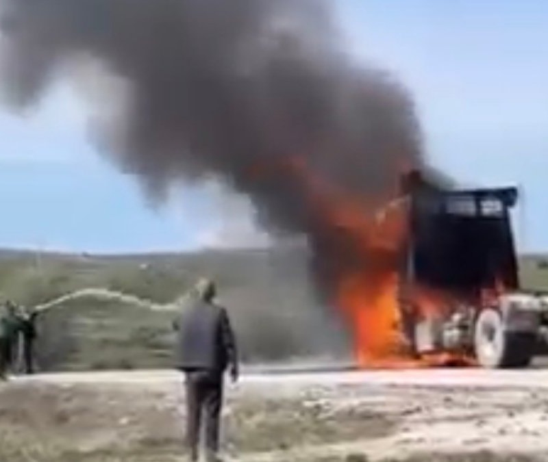 Çankırı'da alevlere teslim olan tır küle döndü