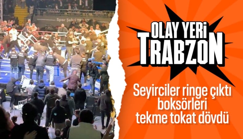 Trabzon'da boks maçında ring karıştı!