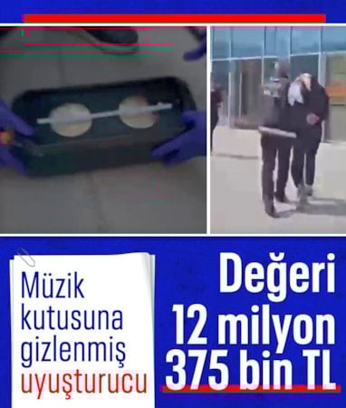 Hatay'da müzik kutusundan 12 milyon 375 bin TL'lik uyuşturucu madde çıktı