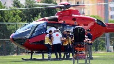 Malatya'da kalp krizi geçiren hasta için helikikopter ambulans havalandı