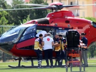 Malatya'da kalp krizi geçiren hasta için helikikopter ambulans havalandı
