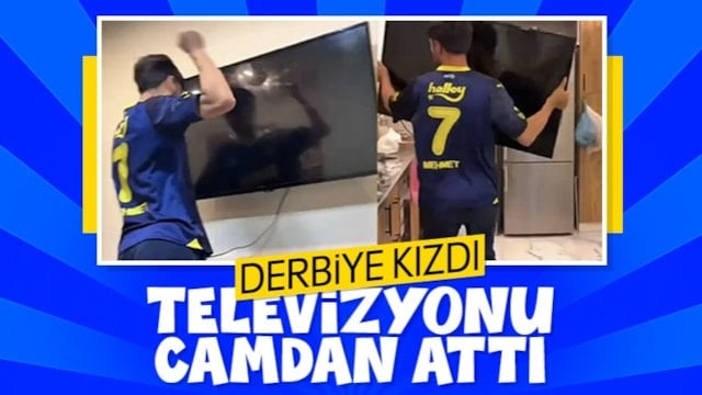 Fenerbahçe taraftarı sinirden televizyonu camdan aşağı fırlattı