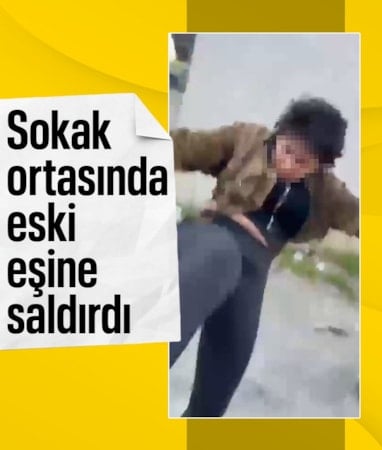 İstanbul'da öfkeli kadın, sokak ortasında eski eşini darbetti: O anlar kamerada