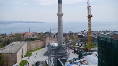 Ayasofya’nın kuzeydoğu minaresinde restorasyon tamamlandı