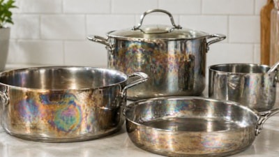 Çelik tencerede gökkuşağı lekeleri neden olur, zararlı mıdır?