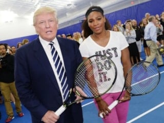 Trump ve Serena Williams kortta buluştu: Tenis oynadıkları anlar paylaşıldı