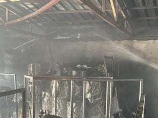 Samsun'da halı yıkama atölyesinde korkutan anlar