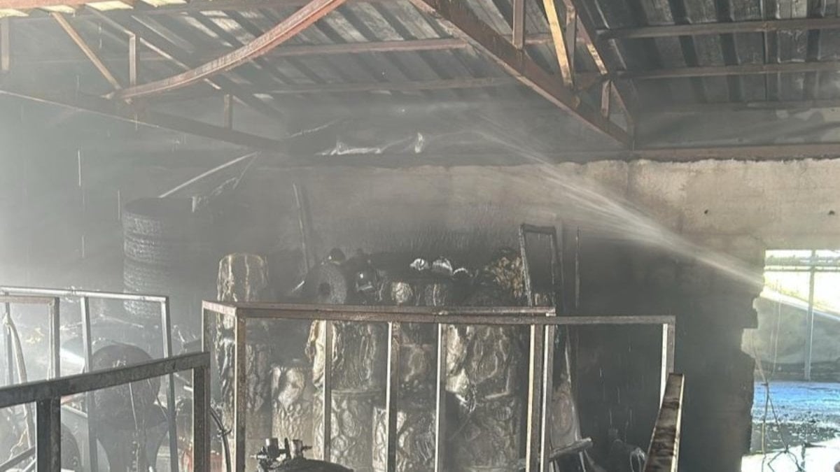 Samsun'da halı yıkama atölyesinde korkutan anlar