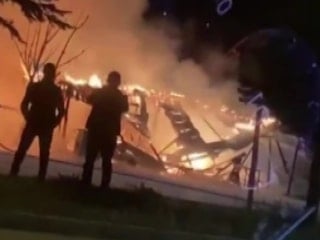 Amasya’da manav tezgahı alev topuna döndü