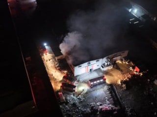 Kayseri'de sünger fabrikasında yangın