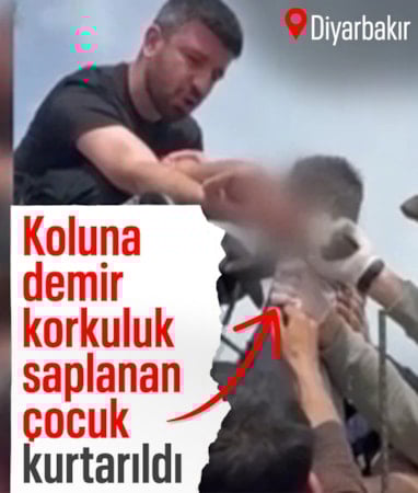 Diyarbakır'da demir korkuluk, küçük çocuğun koluna saplandı